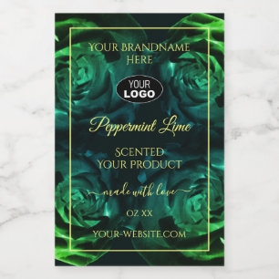Para Comida Logotipo do rótulo do produto Rosas Verde Escuro F