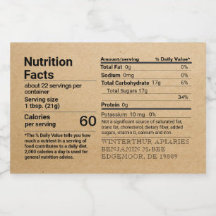 Para Comida Retângulo de Rótulo dos Fatos Nutricionais do Kr