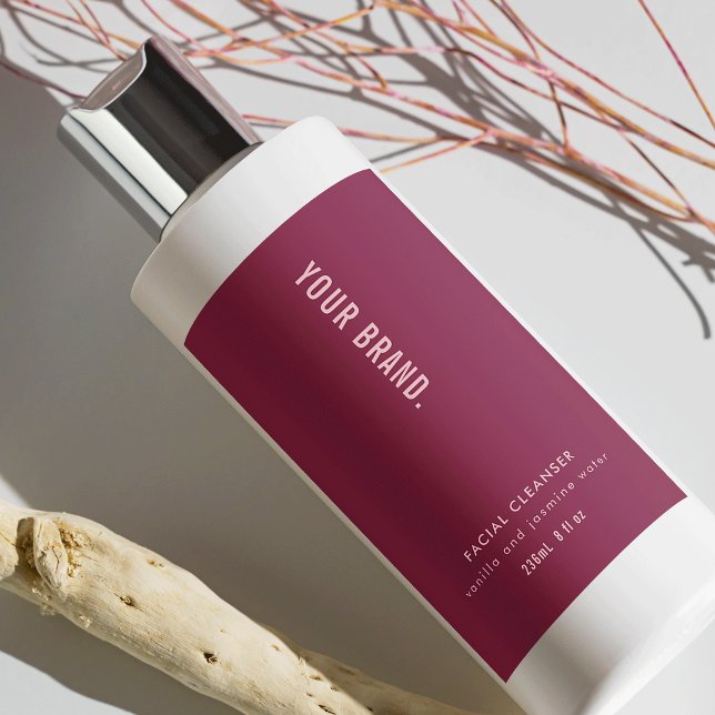 Para Comida Rótulo à prova d'água de alimentos modernos e cor- (Modern Dusty Red & Pink Waterproof Rectangle Product Label - can be used on bottles, jars, pouches)