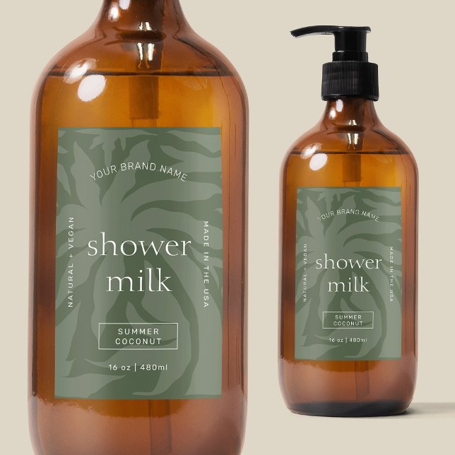 Para Comida Rótulo à prova d'água do retângulo chic verde de s (Elegant rectangle waterproof product label in sage green, perfect for bath & body products)
