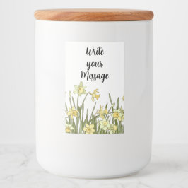 Para Comida Rótulo com borda floral de narcisos amarelos