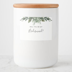Para Comida Rótulo da Vela de Bridesmaid Foliage Frame Frame