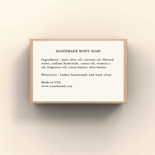 Para Comida Rótulo de componentes de sabão feitos à mão (Criador carregado)