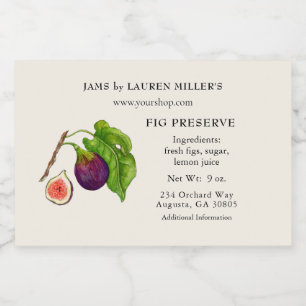 Para Comida Rótulo de conserva de figo com lista de ingredient