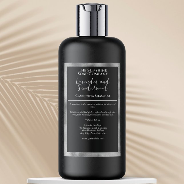 Para Comida Rótulo de garrafa de cosméticos impermeável preto  (Criador carregado)