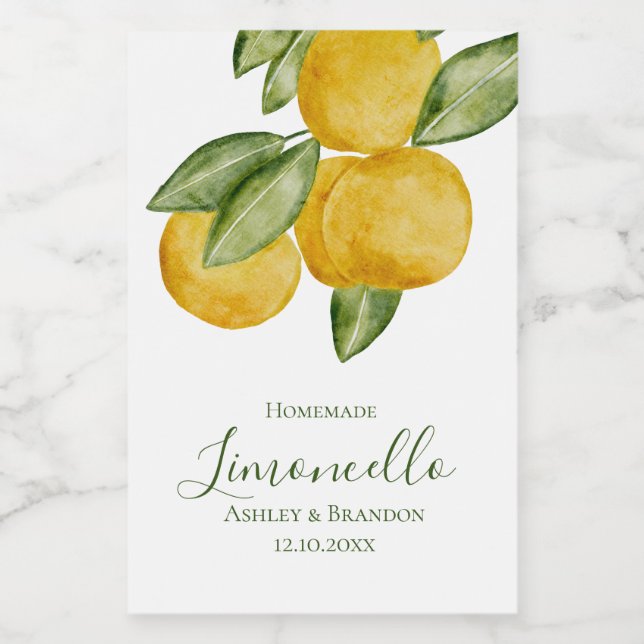 Para Comida Rótulo de Garrafa de Limoncello, Deliciosa Água-fo (Rótulo Único)