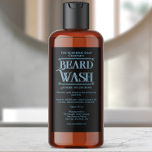 Rótulo de lavagem de barba vintage preto à prova d