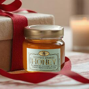 Para Comida Rótulo de mel com estrutura 3D Dourada Metálica 2x