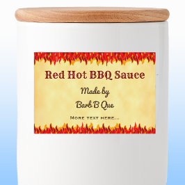 Para Comida Rótulo de Molho Quente BBQ Retro Editável Chamas V