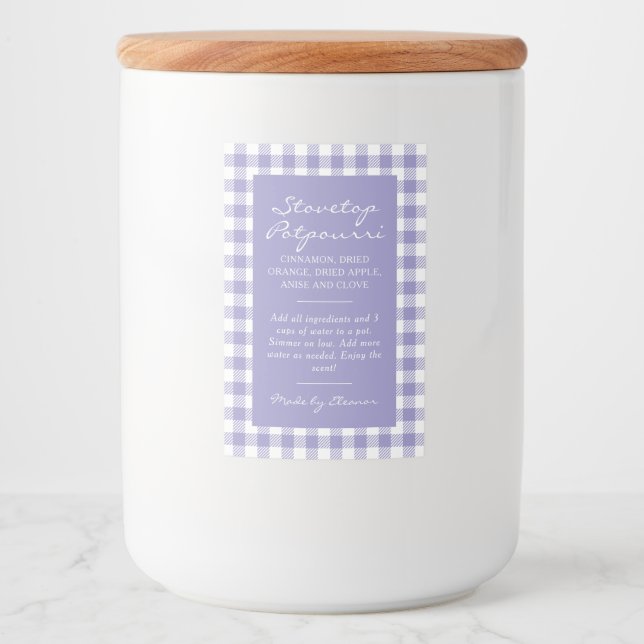 Para Comida Rótulo de Panela de Simmer Pot de Potpourri de Xad (Frente)