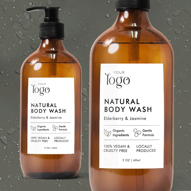 Para Comida Rótulo de Produto Cosmético Moderno Garrafa Imperm (Criador carregado)