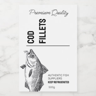 Para Comida Rótulo de Produto de Filés de Peixe Bacalhau