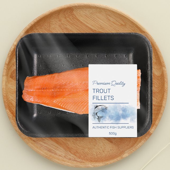 Para Comida Rótulo de Produto de Filetes de Peixe (Criador carregado)