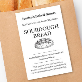 Para Comida Rótulo de Produto de Padaria Cottage Baked Good SD