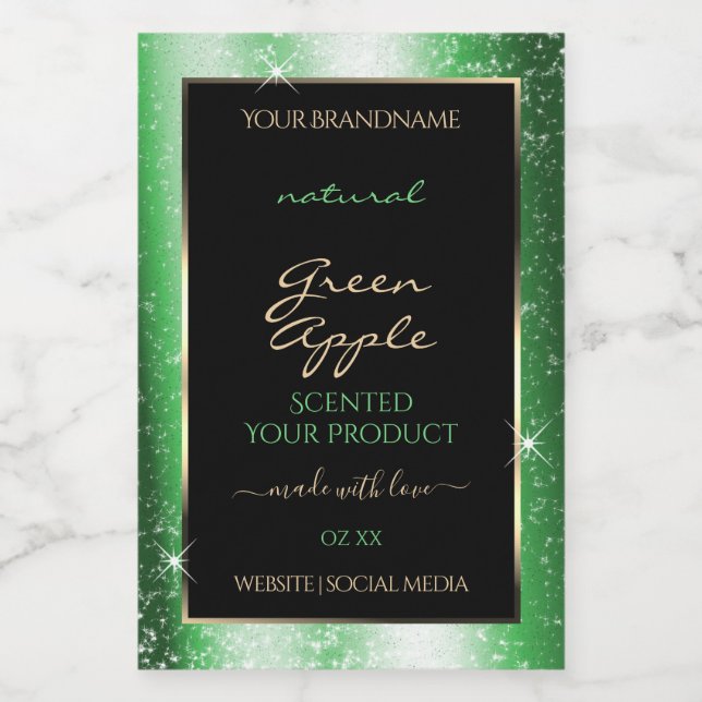 Para Comida Rótulo de produto de quadro Glitter do Emerald Gre (Rótulo Único)