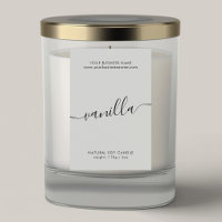 Rótulo de produto de vela com script de cinza mode