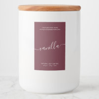 Rótulo de produto de vela vermelho moderno burgund