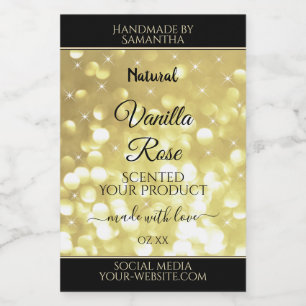 Para Comida Rótulo de Produto Estrelas Brilho Glitter Dourado