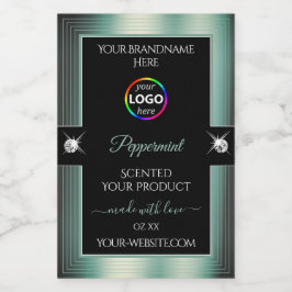 Para Comida Rótulo de produto Nobre Black Shiny Icy Teal com l