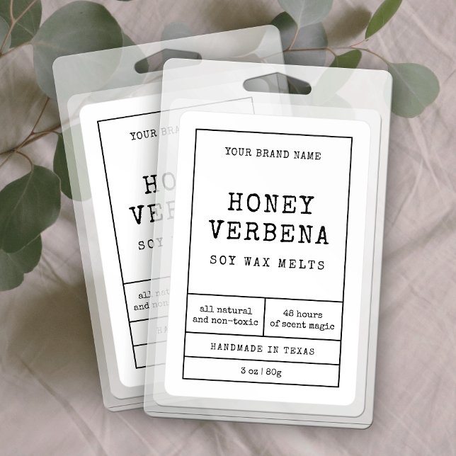 Para Comida Rótulo de Produto Retângulo Comercial de Vela Apot (Rustic black & white rectangle product labels with vintage style fonts + apothecary layout)