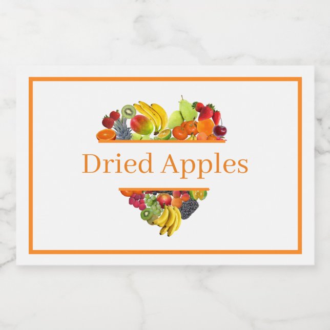 Para Comida Rótulo de Recipiente de Alimentos Maçãs Secas (Rótulo Único)