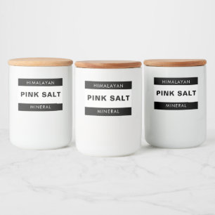 Para Comida Rótulo de Sal Rosa Minimalista Elegante Desi Moder