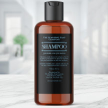 Rótulo de shampoo vintage preto à prova d'água par