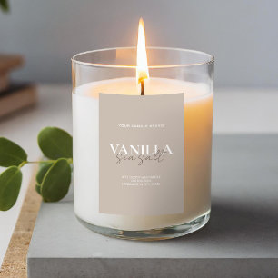 Para Comida Rótulo de Vela Elegante Minimalista Moderno