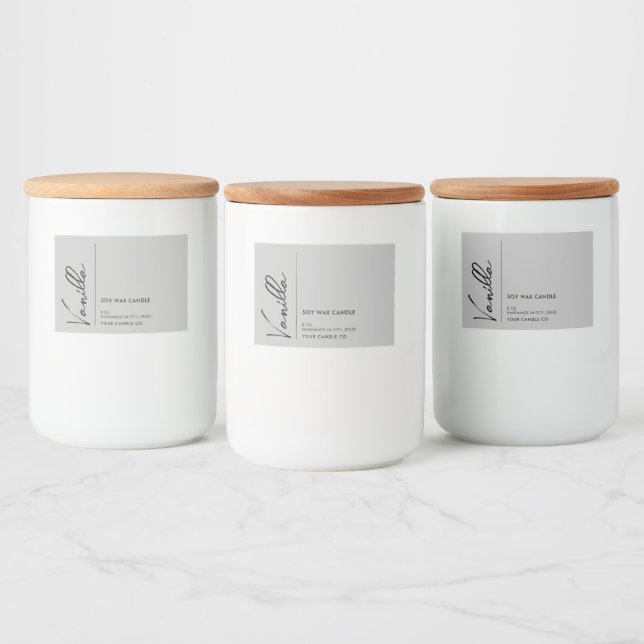 Para Comida Rótulo de Vela Elegante Moderno (Garrafas)