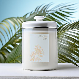Para Comida Rótulo de Vela Floral Minimalista