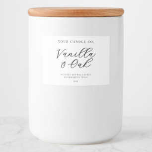 Para Comida Rótulo de Vela Moderna Simples Elegante