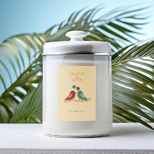 Para Comida Rótulo de Velas de Casamento de Pássaros