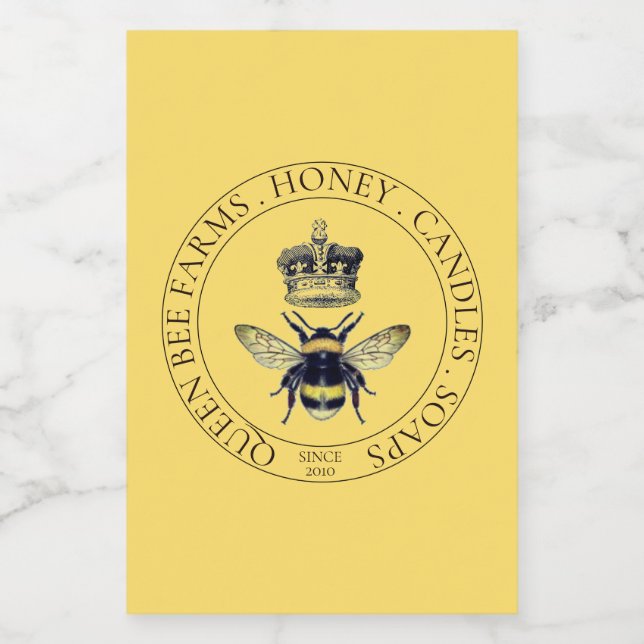 Para Comida Rótulo do contêiner do produto de abelhas do ouro (Rótulo Único)