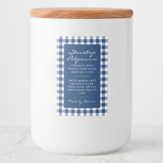 Para Comida Rótulo do Kit de Panela de Simmer Xadrez Azul Escu
