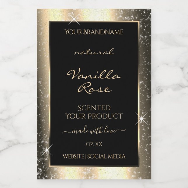 Para Comida Rótulo do Produto de Frame Glitter Glamorosa de Fr (Rótulo Único)