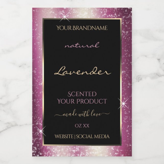 Para Comida Rótulo do Produto Frame de Brilho com Glitter de L (Rótulo Único)