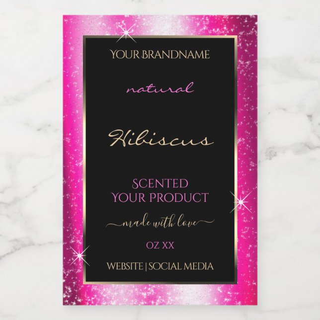 Para Comida Rótulo do Produto Frame Glitter Brilhante Nobre Ro (Rótulo Único)