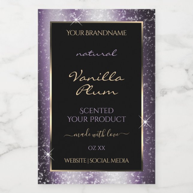 Para Comida Rótulo do produto Frame Glitter Minúscula Azul Ind (Rótulo Único)