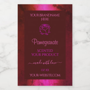 Para Comida Rótulo do Produto Marble Vermelho Cor-de-rosa bri