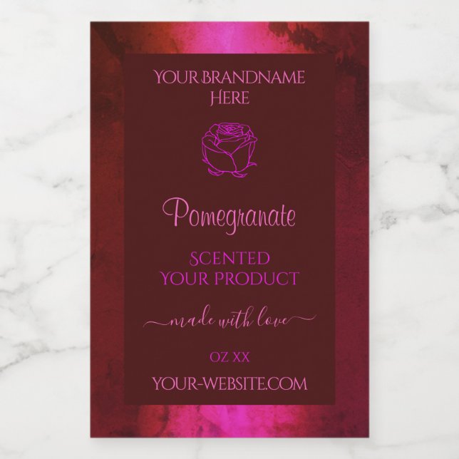 Para Comida Rótulo do Produto Marble Vermelho Cor-de-rosa-Shim (Rótulo Único)
