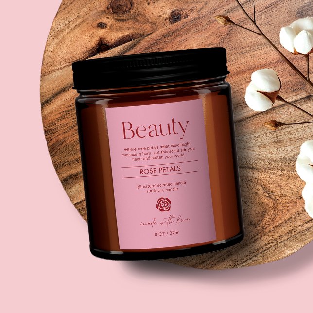 Para Comida Rótulo do Produto Rosa Esbranquiçado (Criador carregado)