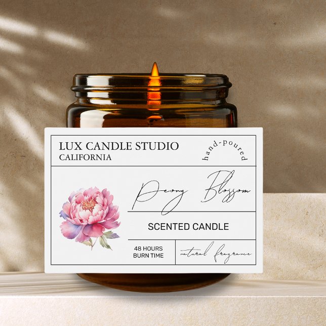 Para Comida Rótulo Mínimo da Vela de Peonia Elegante (Criador carregado)