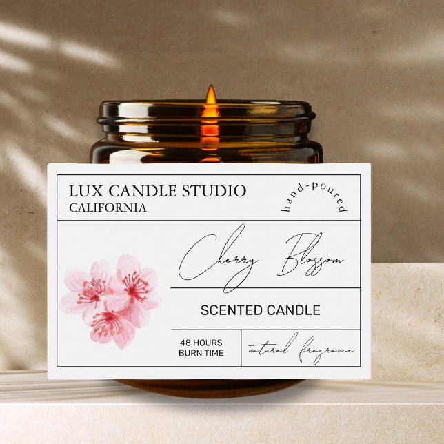 Para Comida Rótulo Mínimo da Vela do Flor de Cereja Elegante (Criador carregado)