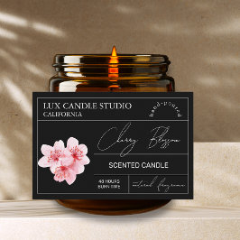 Para Comida Rótulo Mínimo da Vela do Flor de Cereja Elegante