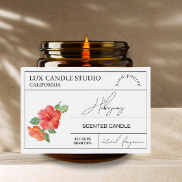 Para Comida Rótulo Mínimo do Jar da Vela do Hibisco Elegante