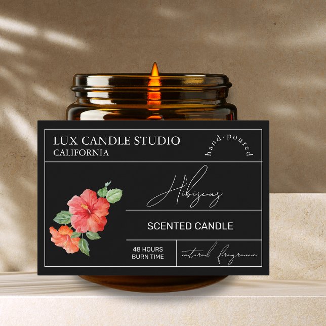 Para Comida Rótulo Mínimo do Jar da Vela do Hibisco Elegante (Criador carregado)