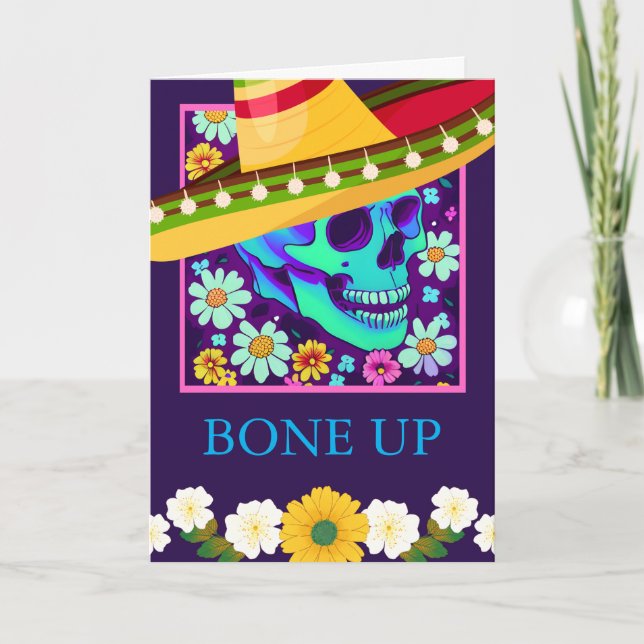 Para Ele Cartões de aniversários Flores De Caveira (Frente)