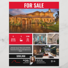 Para Folheto de Venda - Moderno Vermelho