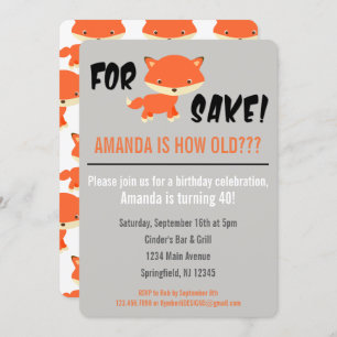 Para Fox Sake! Você tem quantos anos? Convite de A