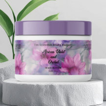 Rótulo de Jar Cosmético das Flores Rosa e Roxo